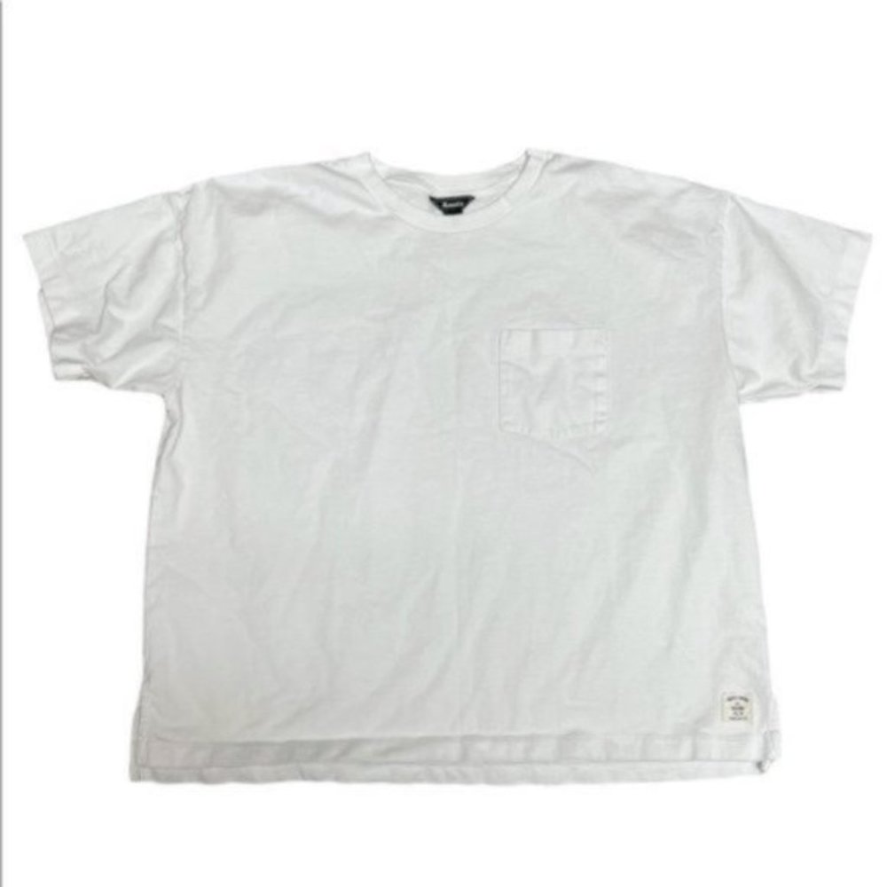 Roots Cropped Boxy White T-shirt Size XL